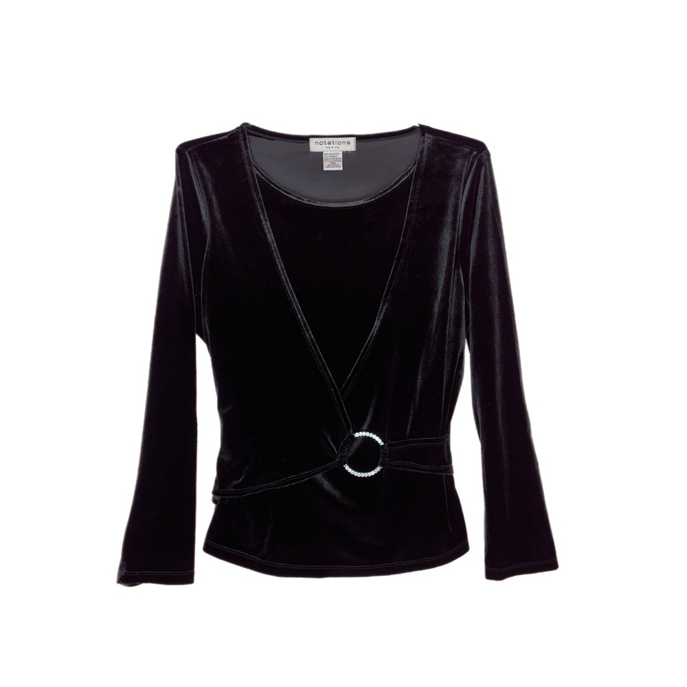 Notations Elegant Black Velvet Blouse